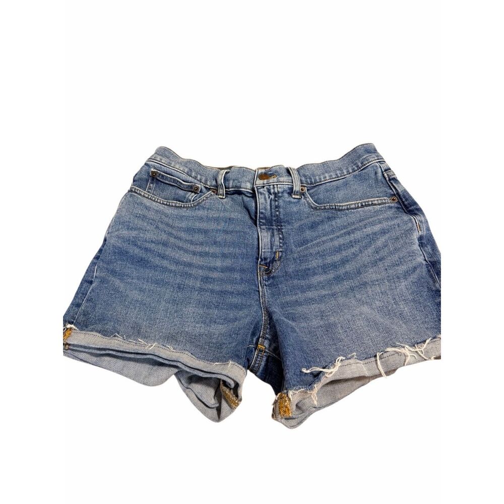 J.Crew Women's Size 28 Light Wash Blue Distressed Hem Mom Jean Denim Shorts